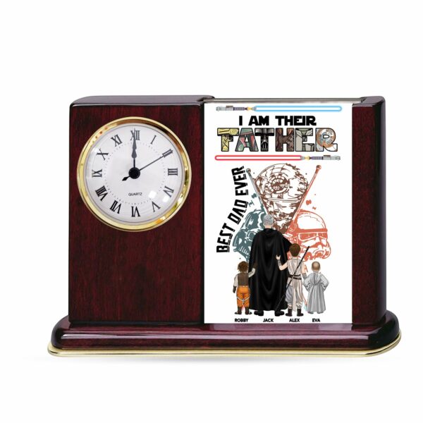Best Dad Ever - Personalized Acrylic Desk Clock Plaque Gift For Dad - Image 6
