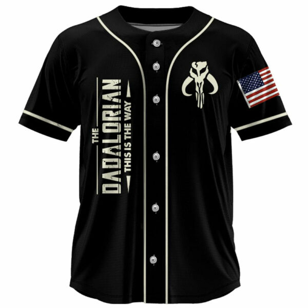 Best Dad Ever - The Dadalorian Personalized Baseball Jersey Gift For Dad - Custom Father's Day Gift - Image 2