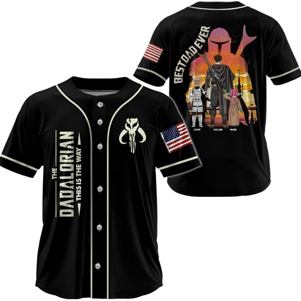 Best Dad Ever - The Dadalorian Personalized Baseball Jersey Gift For Dad - Custom Father's Day Gift