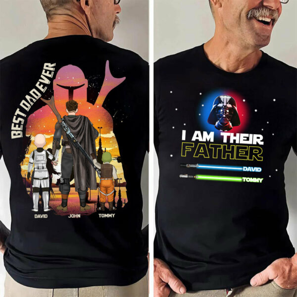 Best Dad Ever - The Dadalorian Personalized Shirt Gift For Dad - Custom Father's Day Gift 2025