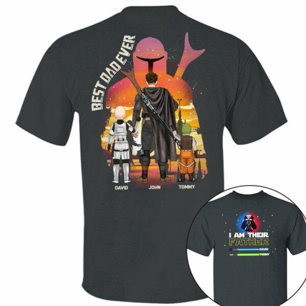 Best Dad Ever - The Dadalorian Personalized Shirt Gift For Dad - Custom Father's Day Gift 2025 - Image 3