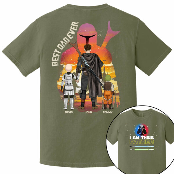 Best Dad Ever - The Dadalorian Personalized Shirt Gift For Dad - Custom Father's Day Gift 2025 - Image 12