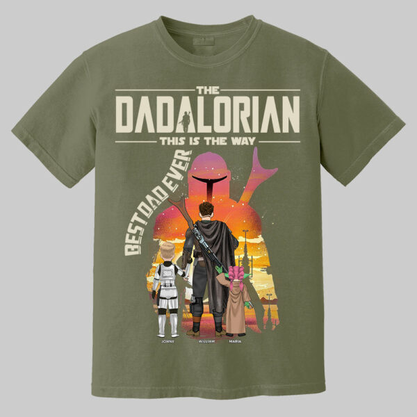 Best Dad Ever - The Dadalorian Personalized Shirt Gift For Dad - Custom Father's Day Gift 2025 - Image 5