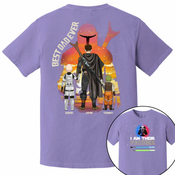 Best Dad Ever - The Dadalorian Personalized Shirt Gift For Dad - Custom Father's Day Gift 2025 - Image 15