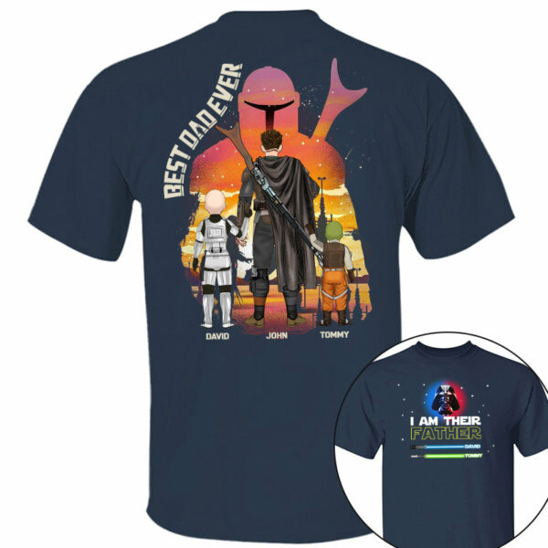 Best Dad Ever - The Dadalorian Personalized Shirt Gift For Dad - Custom Father's Day Gift 2025 - Image 4