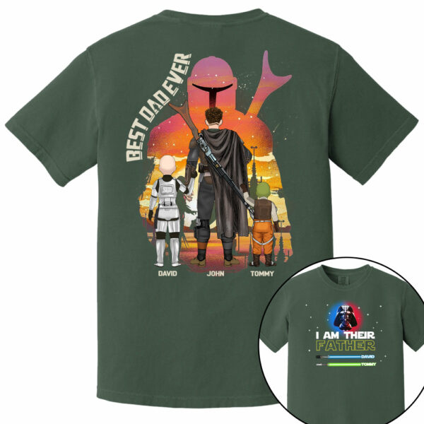 Best Dad Ever - The Dadalorian Personalized Shirt Gift For Dad - Custom Father's Day Gift 2025 - Image 9