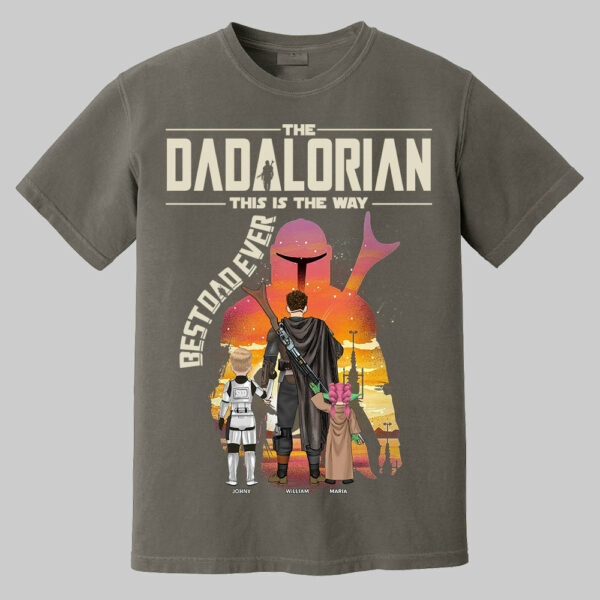 Best Dad Ever - The Dadalorian Personalized Shirt Gift For Dad - Custom Father's Day Gift 2025 - Image 4