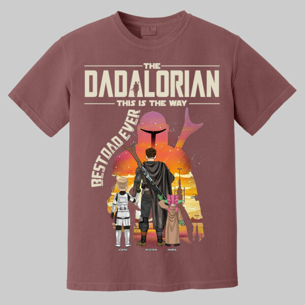 Best Dad Ever - The Dadalorian Personalized Shirt Gift For Dad - Custom Father's Day Gift 2025 - Image 7