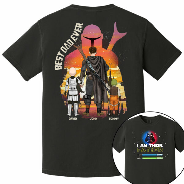 Best Dad Ever - The Dadalorian Personalized Shirt Gift For Dad - Custom Father's Day Gift 2025 - Image 7