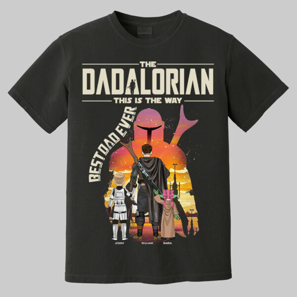 Best Dad Ever - The Dadalorian Personalized Shirt Gift For Dad - Custom Father's Day Gift 2025 - Image 2