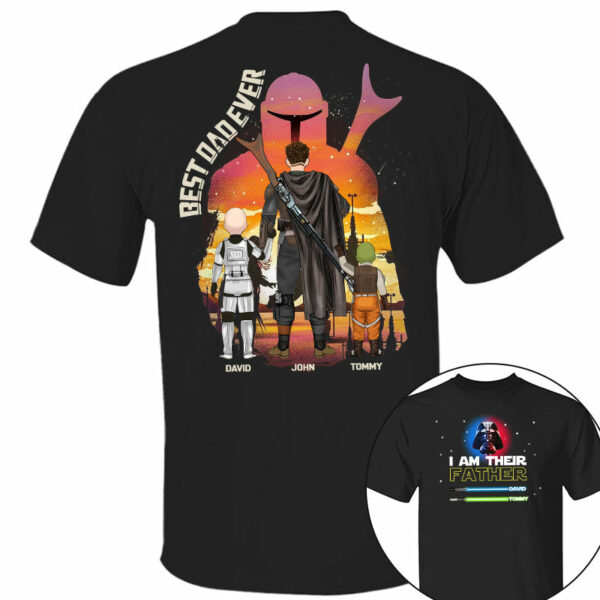 Best Dad Ever - The Dadalorian Personalized Shirt Gift For Dad - Custom Father's Day Gift 2025 - Image 2