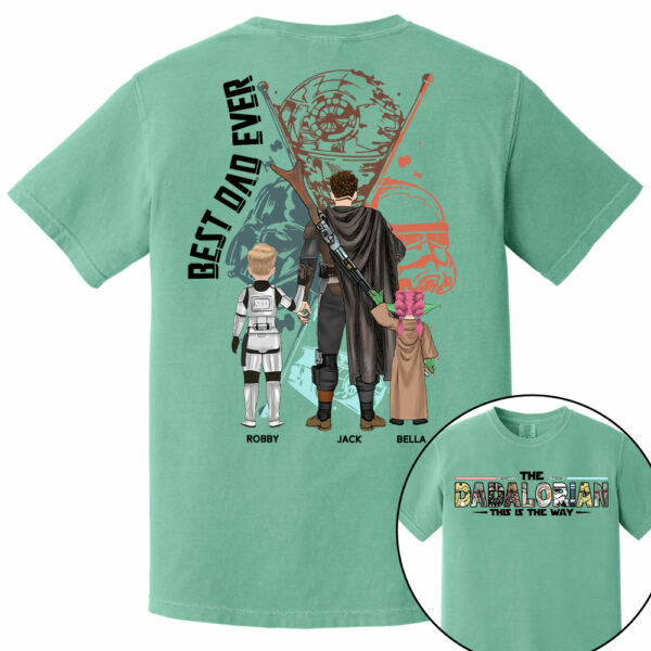 Best Dad Ever - The Dadalorian Personalized Shirt Gift For Dad - Custom Father's Day Gift 2025 Tu24 - Image 9