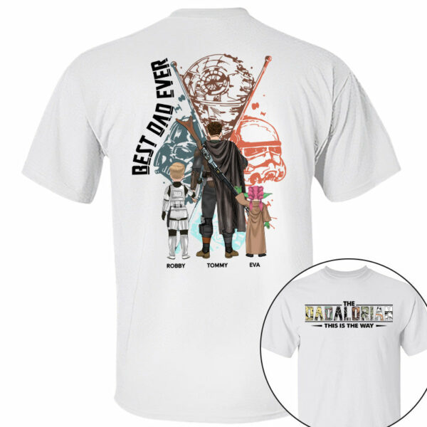 Best Dad Ever - The Dadalorian Personalized Shirt Gift For Dad - Custom Father's Day Gift 2025 Vr2 - Image 4