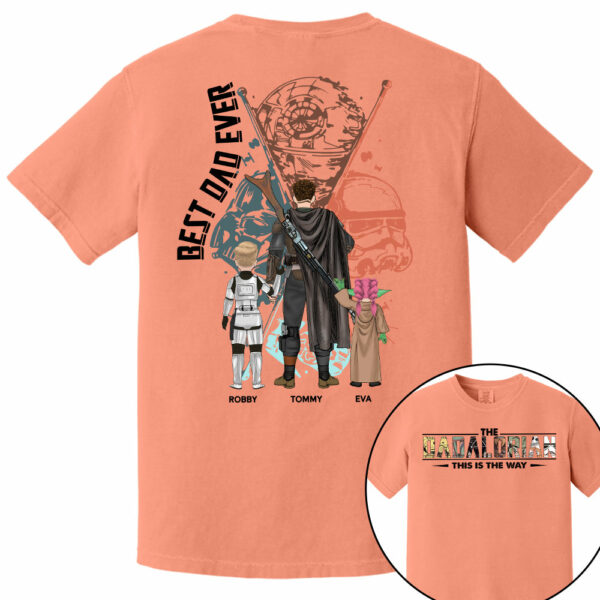 Best Dad Ever - The Dadalorian Personalized Shirt Gift For Dad - Custom Father's Day Gift 2025 Vr2 - Image 14