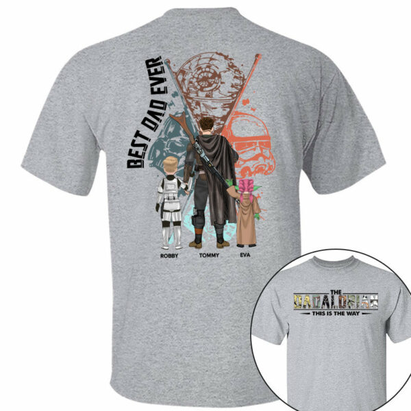 Best Dad Ever - The Dadalorian Personalized Shirt Gift For Dad - Custom Father's Day Gift 2025 Vr2 - Image 7