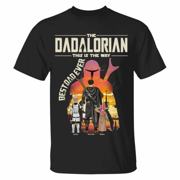 Best Dad Ever - The Dadalorian Personalized Shirt Gift For Dad - Custom Father's Day Gift 2025 - Image 10
