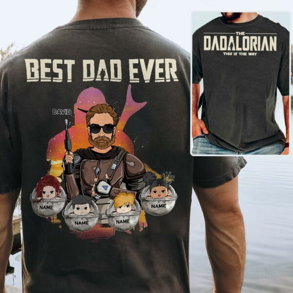 Best Dad Ever - The Dadalorian Personalized Shirt Gift For Dad - Custom Father's Day Gift - Image 5