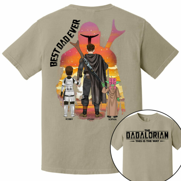 Best Dad Ever - The Dadalorian Personalized Shirt Gift For Dad - Custom Father's Day Gift - Image 12