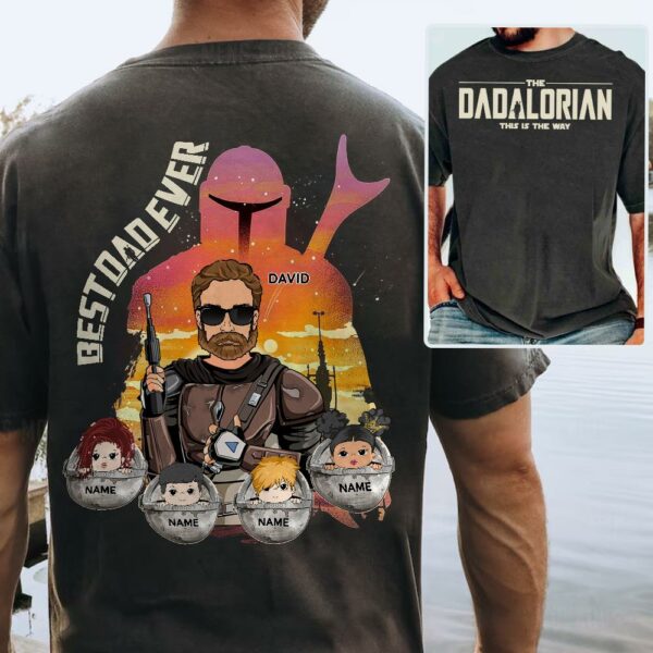 Best Dad Ever - The Dadalorian Personalized Shirt Gift For Dad - Custom Father's Day Gift Ver 2 - Image 2