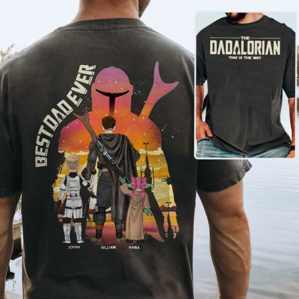 Best Dad Ever - The Dadalorian Personalized Shirt Gift For Dad - Custom Father's Day Gift Ver2 - Image 4