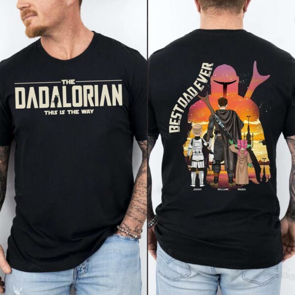 Best Dad Ever - The Dadalorian Personalized Shirt Gift For Dad - Custom Father's Day Gift Ver2 - Image 2