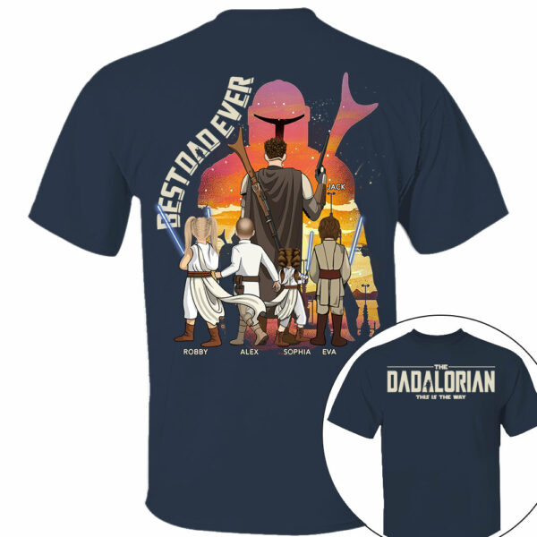 Best Dad Ever - The Dadalorian Personalized Shirt Gift For Dad - Custom Father's Day Gift Ver3 Nh00 - Image 3