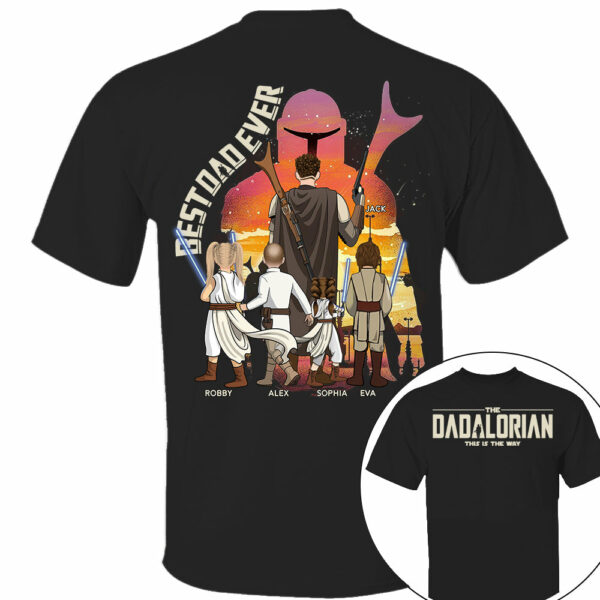 Best Dad Ever - The Dadalorian Personalized Shirt Gift For Dad - Custom Father's Day Gift Ver3 Nh00 - Image 2