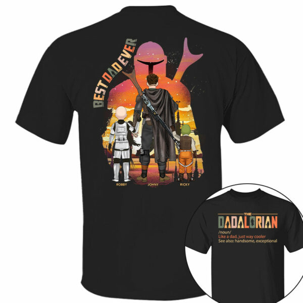 Best Dad Ever - The Dadalorian Personalized Shirt Gift For Dad - Image 3