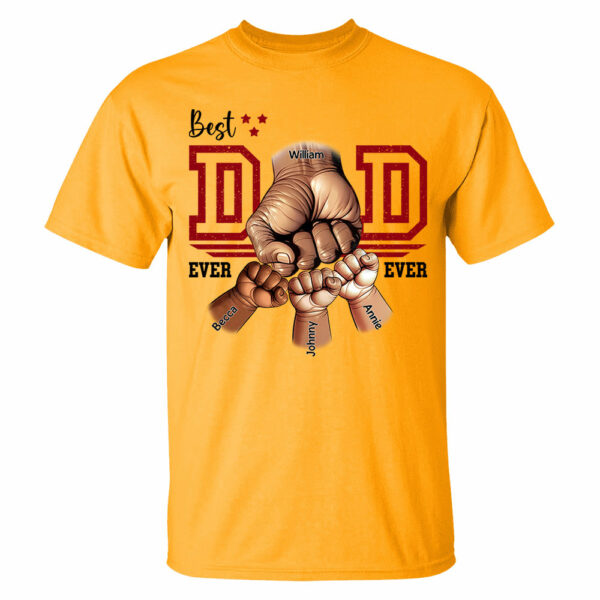Best Dad Ever Personalized Shirt - Dad and Childs Fist Bump Custom Gift - Father's Day Best Dad Ever - Custom Name Hand Kid Names Gift - Image 4