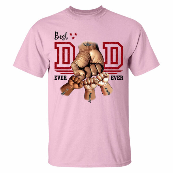 Best Dad Ever Personalized Shirt - Dad and Childs Fist Bump Custom Gift - Father's Day Best Dad Ever - Custom Name Hand Kid Names Gift - Image 7