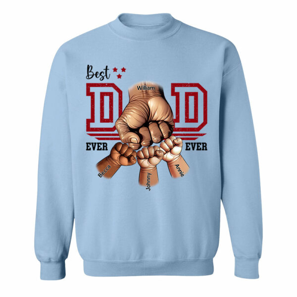 Best Dad Ever Personalized Shirt - Dad and Childs Fist Bump Custom Gift - Father's Day Best Dad Ever - Custom Name Hand Kid Names Gift - Image 10