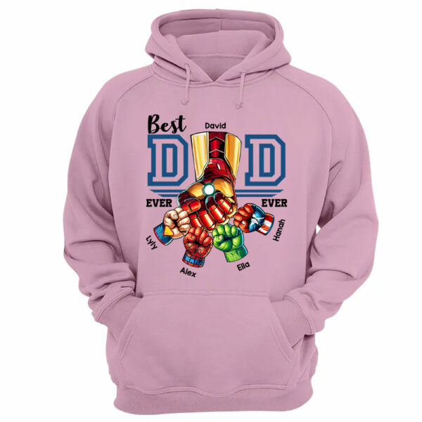 Best Dad Ever Personalized Shirt - Super Father's Day Fist Bump Custom Gift - Father's Day Best Dad Ever - Custom Name Hand Kid Names Gift - Image 11