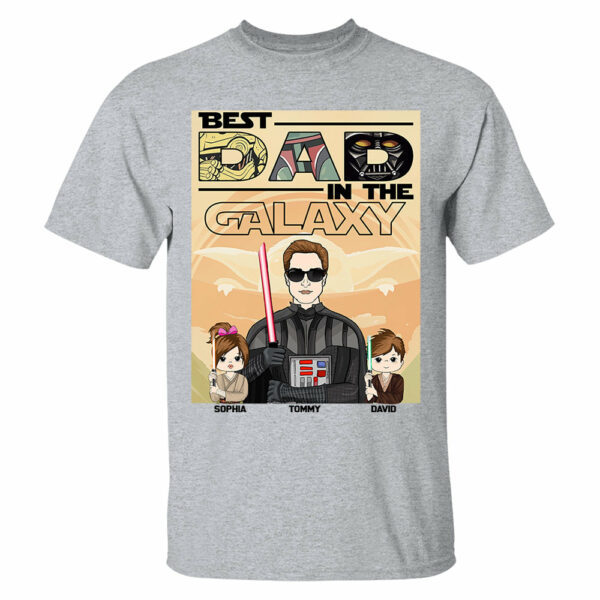 Best Dad In The Galaxy - Personalized Shirt For Dad Grandpa NA04 - Image 3