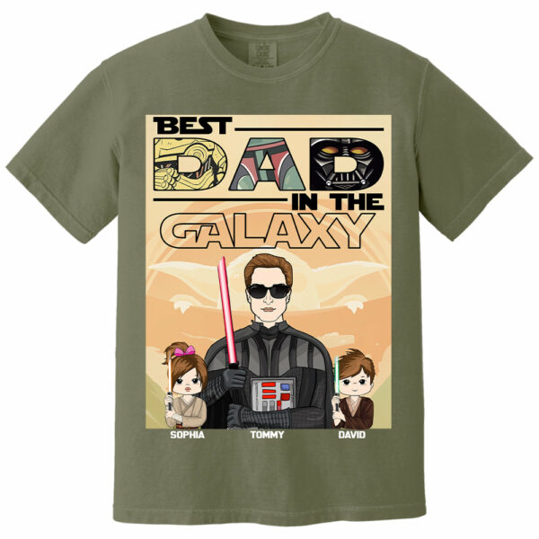 Best Dad In The Galaxy - Personalized Shirt For Dad Grandpa NA04 - Image 13