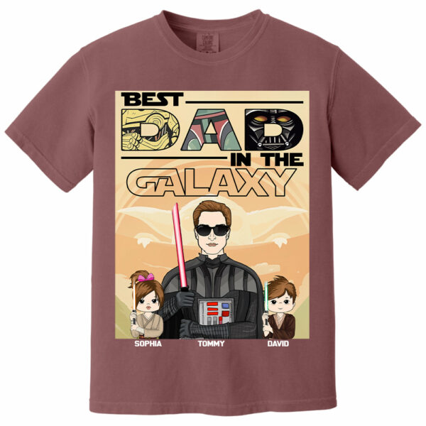 Best Dad In The Galaxy - Personalized Shirt For Dad Grandpa NA04 - Image 14