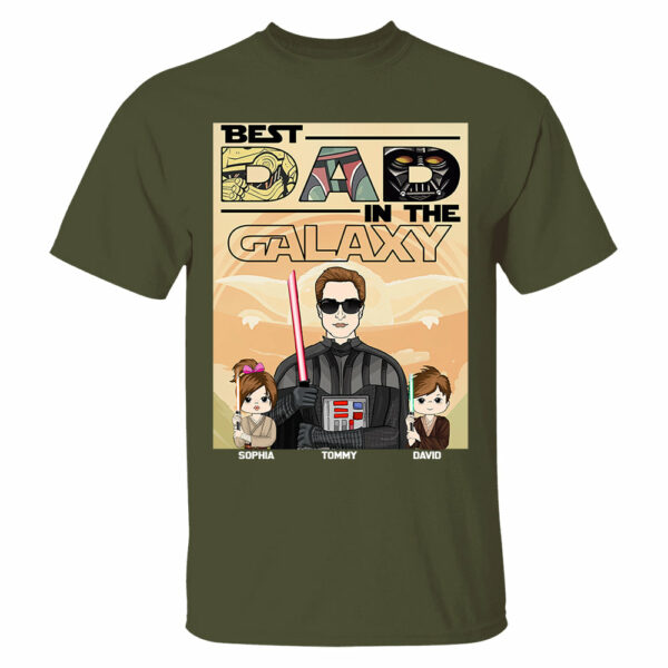 Best Dad In The Galaxy - Personalized Shirt For Dad Grandpa NA04 - Image 8