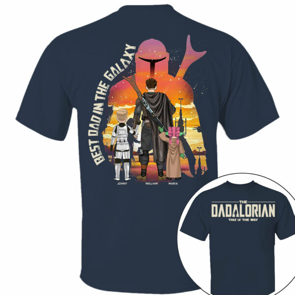Best Dad in The Galaxy - The Dadalorian Personalized Shirt Gift For Dad - Custom Father's Day Gift 2025 - Image 16