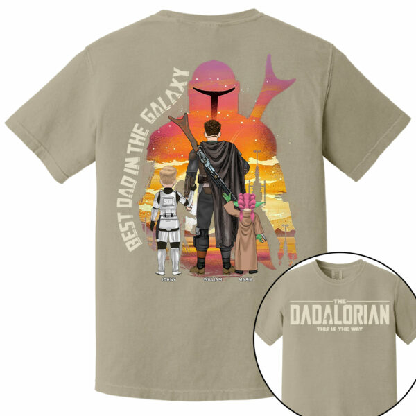 Best Dad in The Galaxy - The Dadalorian Personalized Shirt Gift For Dad - Custom Father's Day Gift 2025 - Image 11
