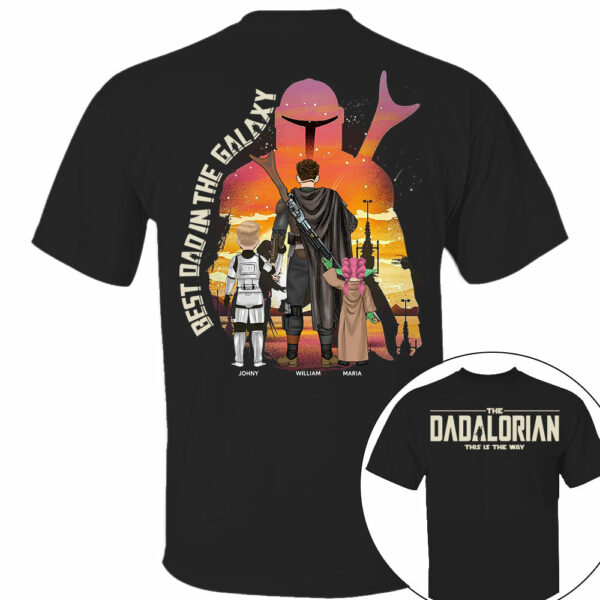 Best Dad in The Galaxy - The Dadalorian Personalized Shirt Gift For Dad - Custom Father's Day Gift 2025 - Image 13