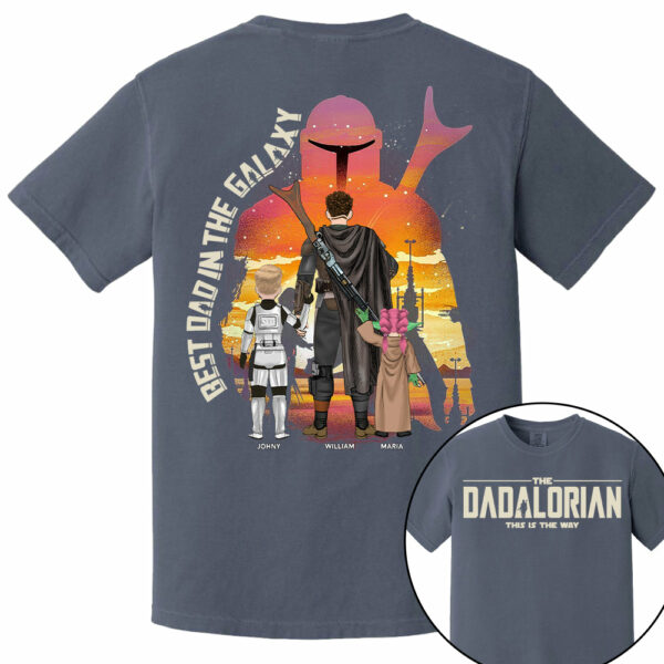 Best Dad in The Galaxy - The Dadalorian Personalized Shirt Gift For Dad - Custom Father's Day Gift 2025 - Image 8