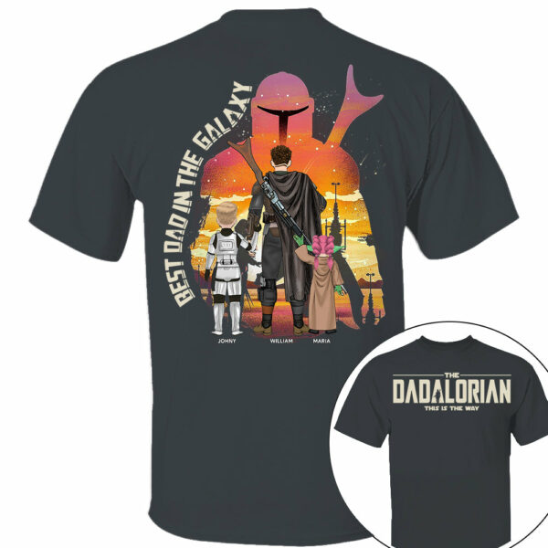 Best Dad in The Galaxy - The Dadalorian Personalized Shirt Gift For Dad - Custom Father's Day Gift 2025 - Image 15