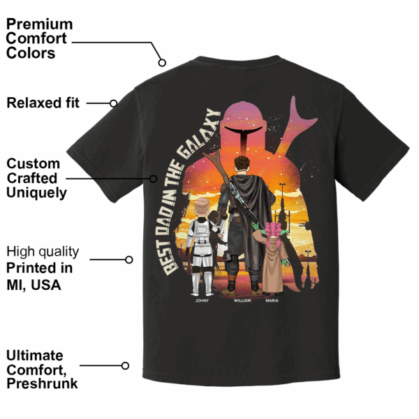 Best Dad in The Galaxy - The Dadalorian Personalized Shirt Gift For Dad - Custom Father's Day Gift 2025 - Image 2