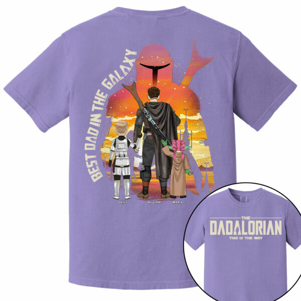 Best Dad in The Galaxy - The Dadalorian Personalized Shirt Gift For Dad - Custom Father's Day Gift 2025 - Image 12