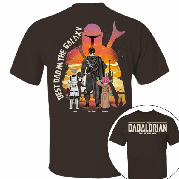 Best Dad in The Galaxy - The Dadalorian Personalized Shirt Gift For Dad - Custom Father's Day Gift 2025 - Image 14