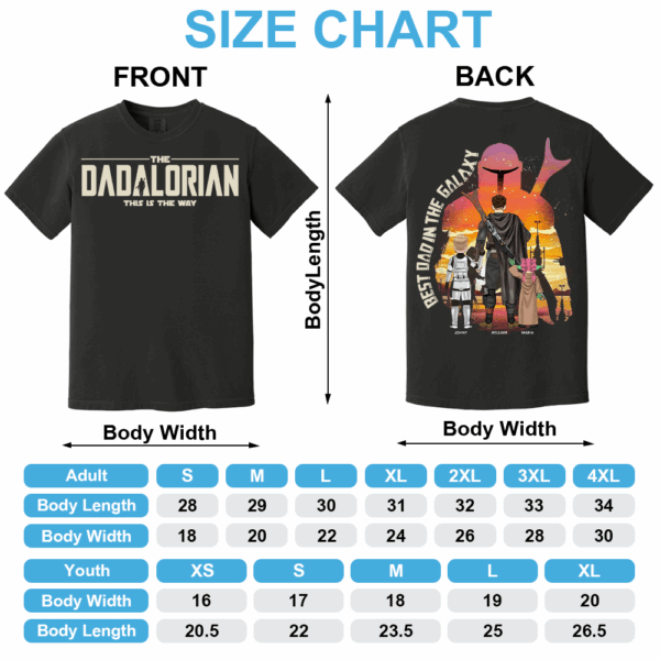 Best Dad in The Galaxy - The Dadalorian Personalized Shirt Gift For Dad - Custom Father's Day Gift 2025 - Image 3