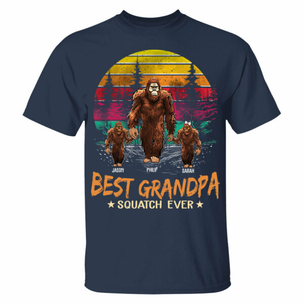 Best PaPa Squatch Ever Bigfoot - Personalized Vintage Shirt T1807 - Image 4