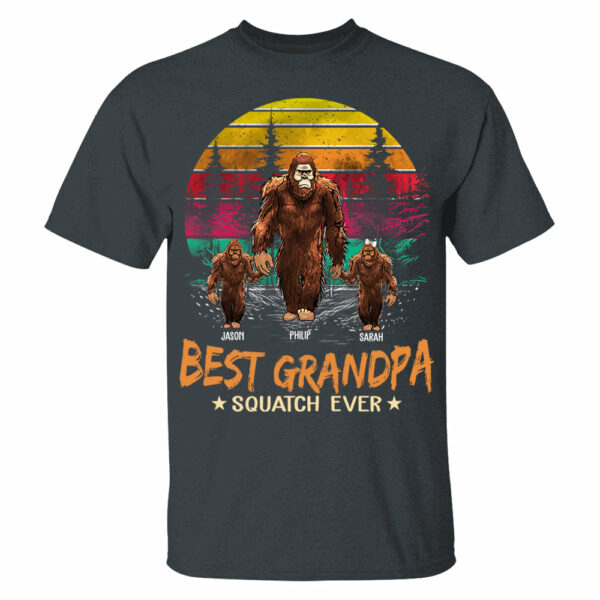 Best PaPa Squatch Ever Bigfoot - Personalized Vintage Shirt T1807 - Image 3