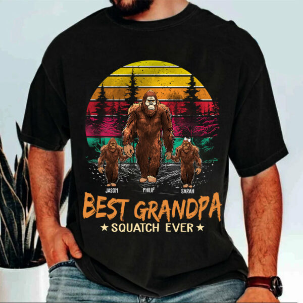 Best PaPa Squatch Ever Bigfoot - Personalized Vintage Shirt T1807