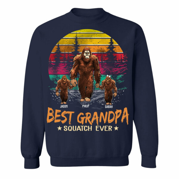 Best PaPa Squatch Ever Bigfoot - Personalized Vintage Shirt T1807 - Image 9