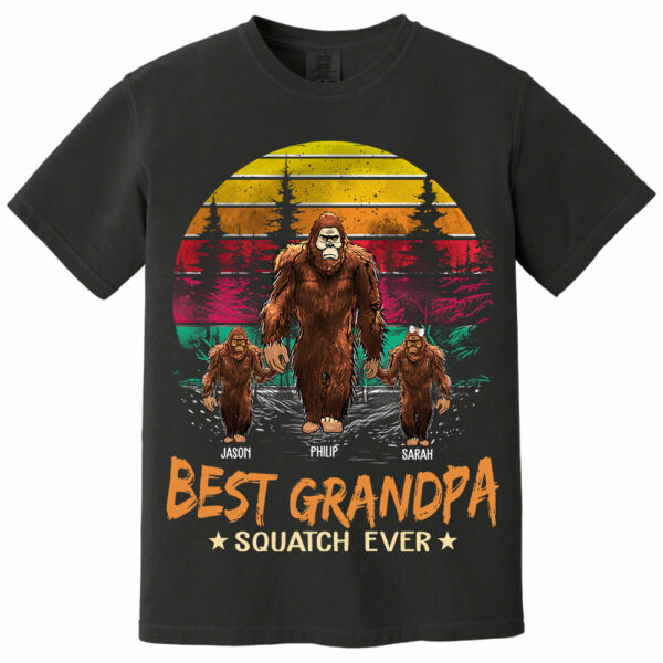 Best PaPa Squatch Ever Bigfoot - Personalized Vintage Shirt T1807 - Image 13